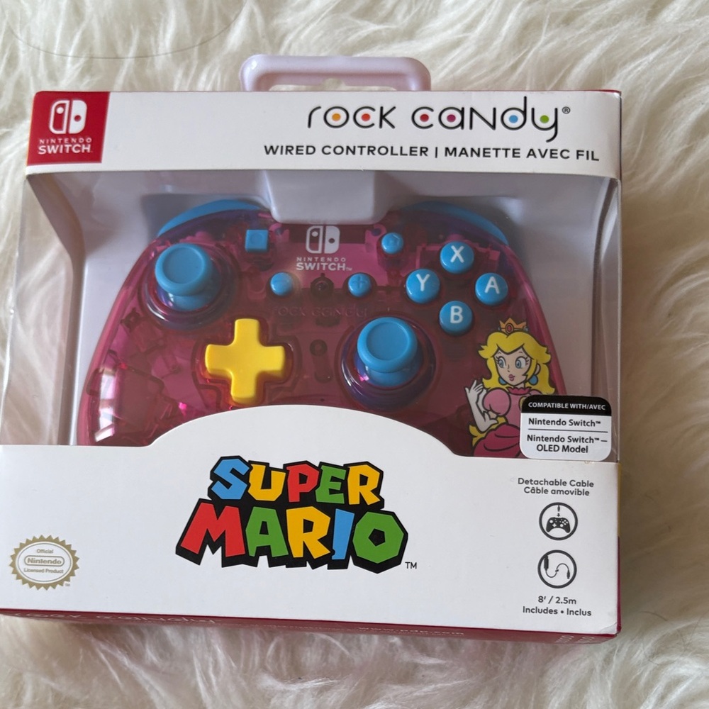 Rock & Candy Transparent Pink Wired Controller for Nintendo Switch